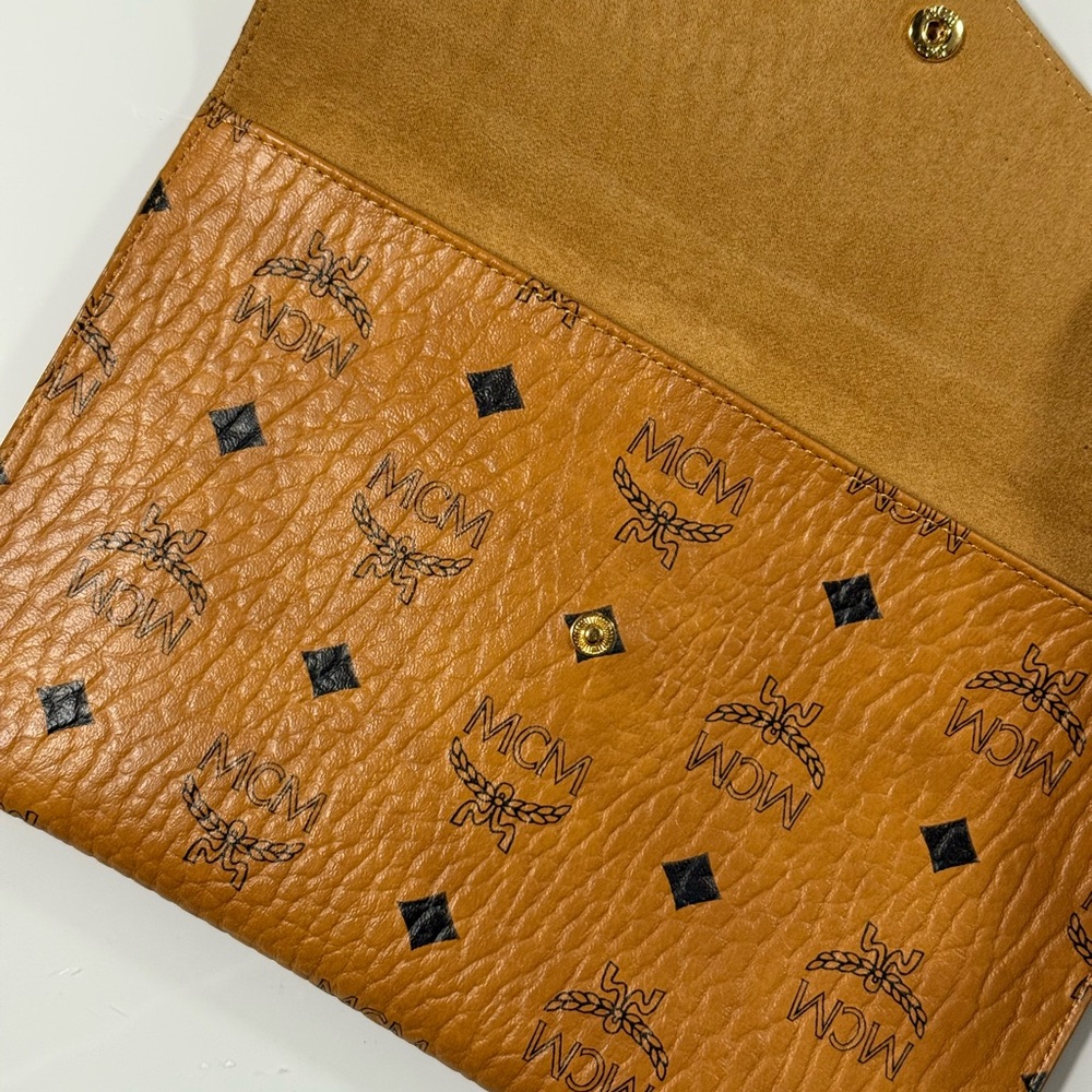 MCM Cognac Visetos Pouch or Clutch - Picture 9 of 17